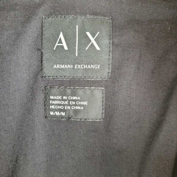 Armani Exchange Black Hooded FIshtail Parka Jacket Cotton Size M - Picture 14 of 14